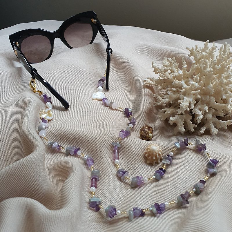 Miracle Reef Sunglasses & Mask Necklace made with Amethyst and natural stones - 项链 - 宝石 紫色