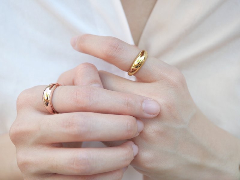 Dome Ring (Sterling Silver, 14K Gold, 18K Gold) - 戒指 - 贵金属 多色