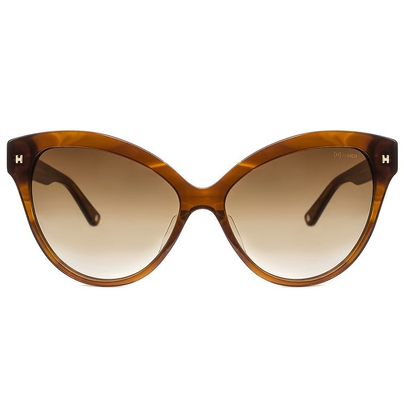 墨镜 | 太阳眼镜 | 透褐色猫眼大框 | 台湾制 | 胶框眼镜 - 眼镜/眼镜框 - 其他材质 咖啡色