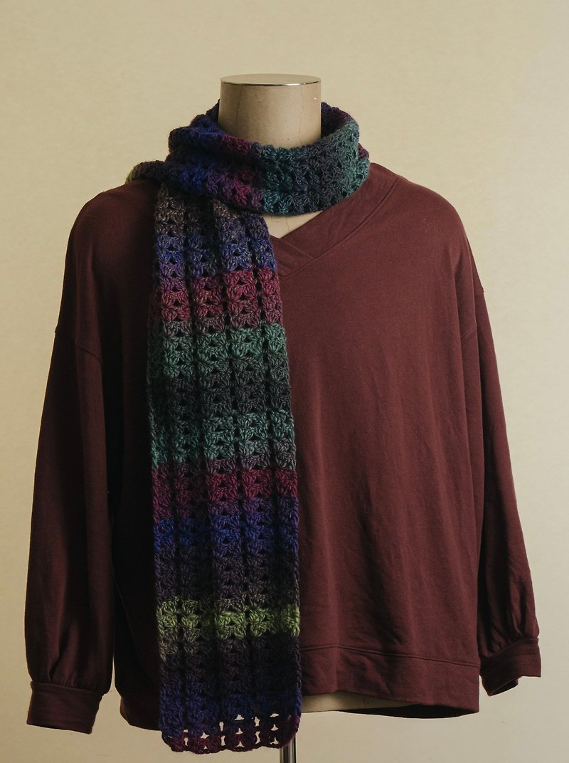 手工制作 低调奢华羊毛段染围巾 - 围巾/披肩 - 羊毛 紫色