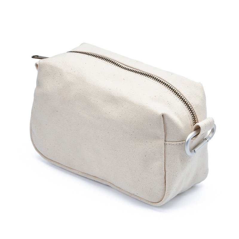 白珊瑚 帆布收纳袋笔袋化妆包 简约 大容量 内袋 - 化妆包/杂物包 - 聚酯纤维 白色
