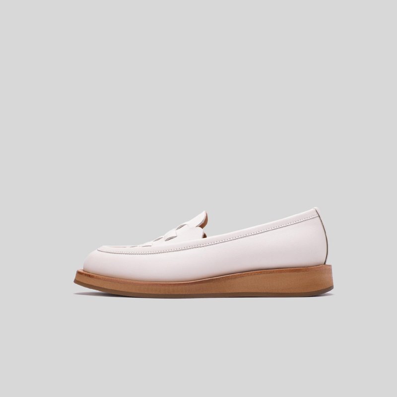 【byebye sale】W-loafer NP03米白 - 女款牛津鞋/乐福鞋 - 真皮 白色