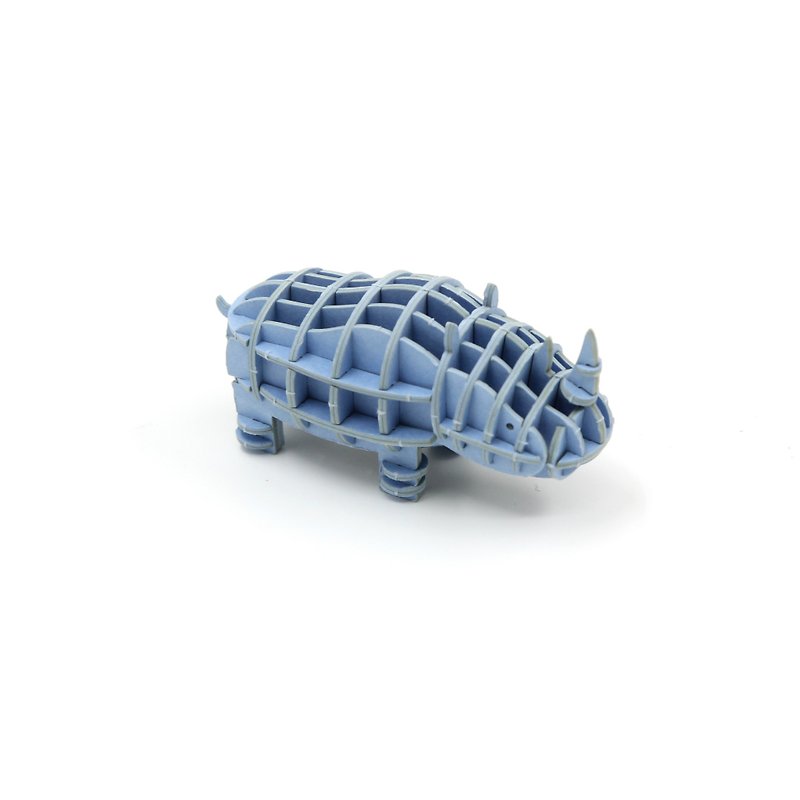 Jigzle 3D立体拼图系列 | 纸质犀牛拼图 | 超疗愈 - 拼图 - 纸 蓝色