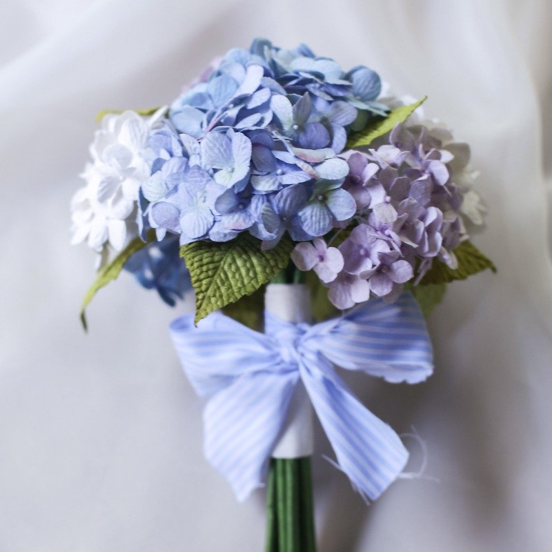 BM113 : Bridesmaid Mini Bouquet, Purple Sky - 摆饰 - 纸 蓝色