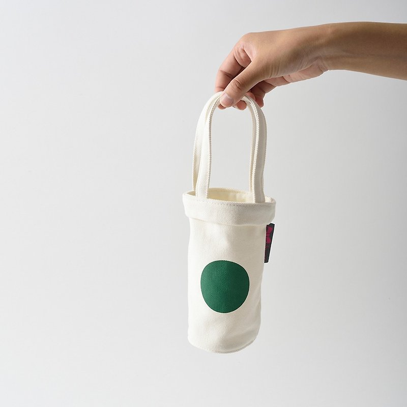 日本BRUNO 环保饮料袋LL - 随行杯提袋/水壶袋 - 棉．麻 白色