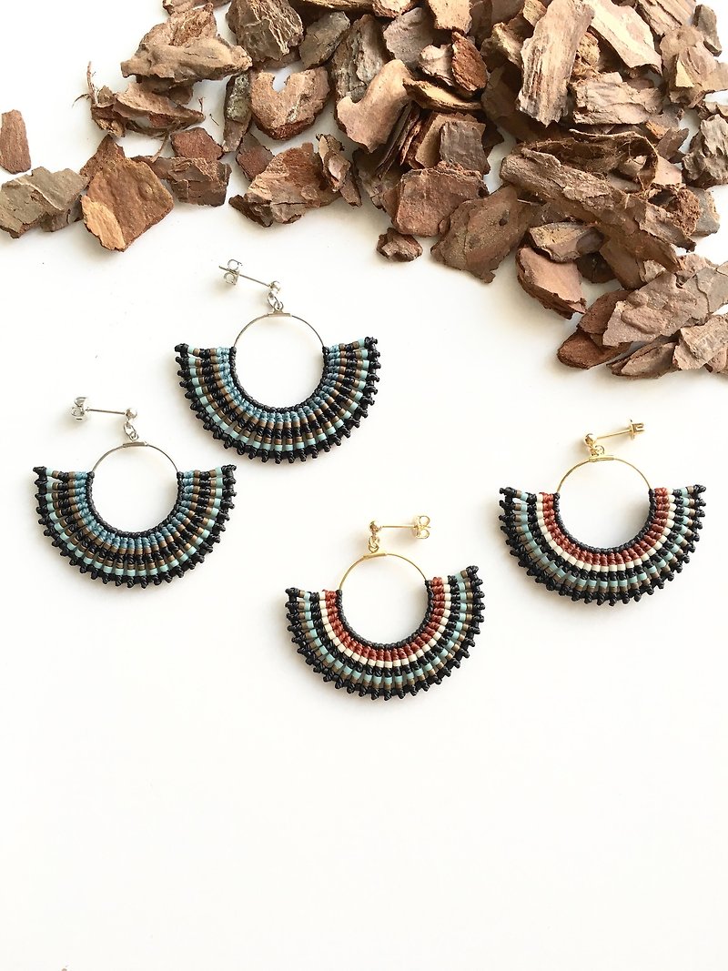 native american hoop earrings - 耳环/耳夹 - 聚酯纤维 金色
