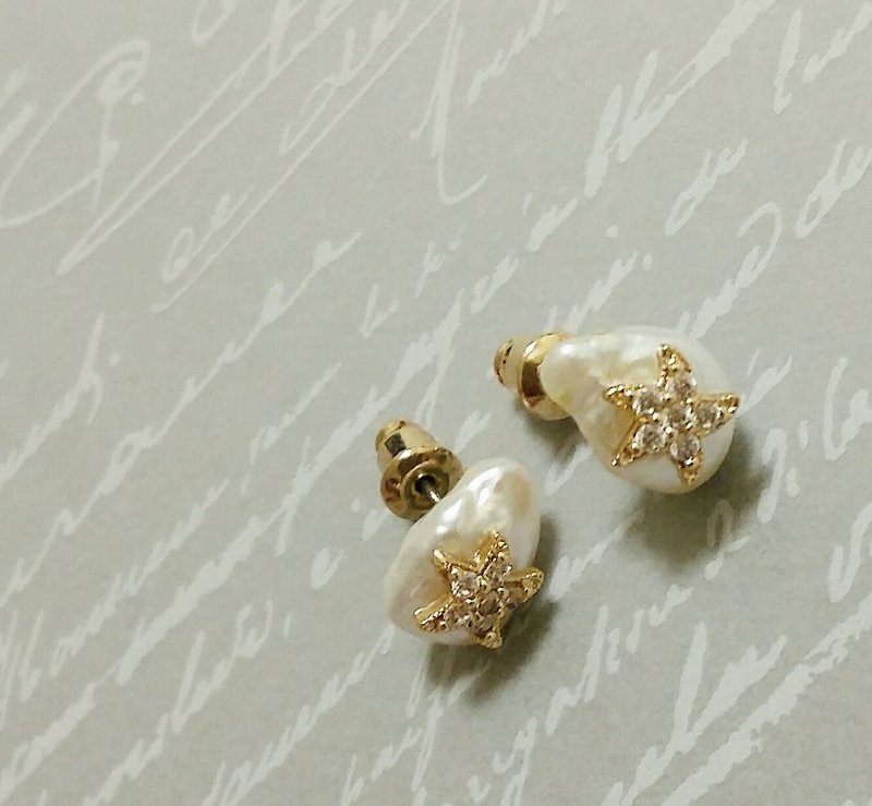 【维纳斯系列】星语* 天然珍珠 耳环 订制 轻珠宝 - 耳环/耳夹 - 宝石 白色