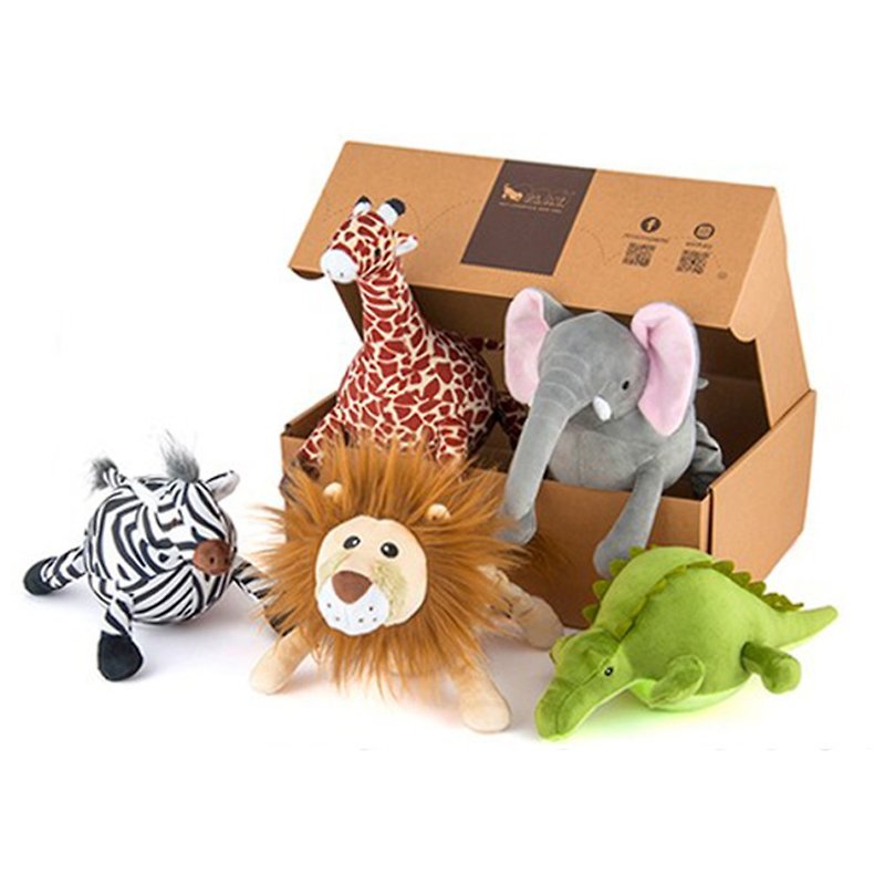 宠物玩具 狗狗 狂野动物园 啾啾声 5件组 - 玩具 - 环保材料 