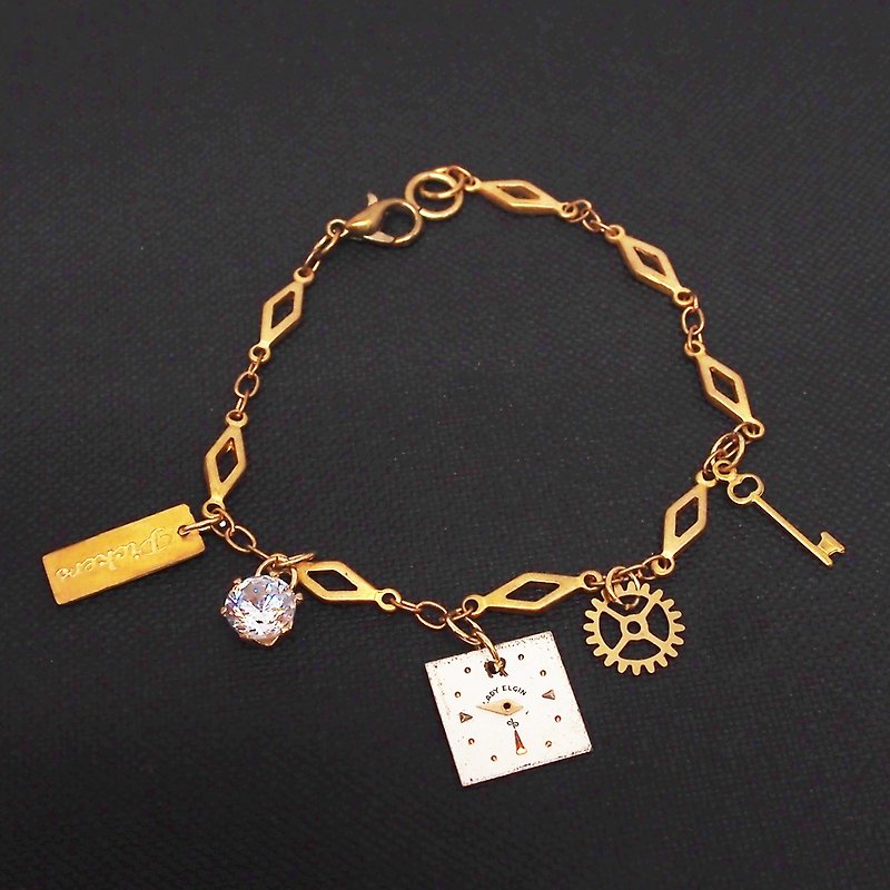 1950年代 锆石齿轮dial 手链 - 手链/手环 - 其他金属 金色