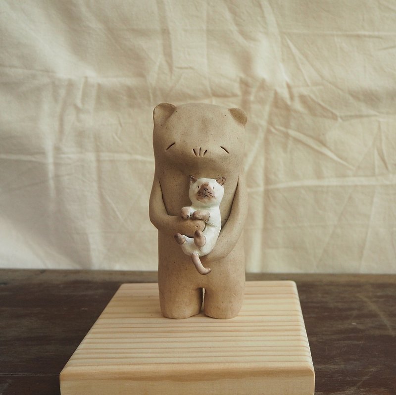 Bear cats lover gapN studio Ceramics  - 摆饰 - 陶 咖啡色