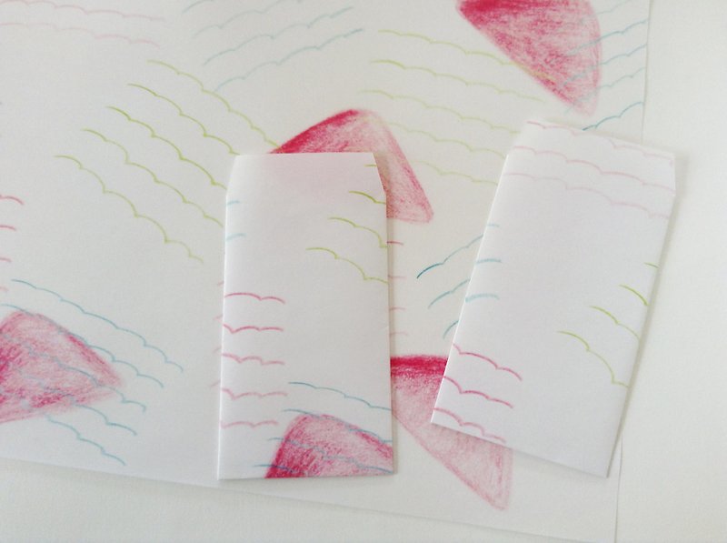 ポチ袋　moyou紙-モヨウガミ-　さんかく柄　5枚入り - 红包/春联 - 纸 粉红色
