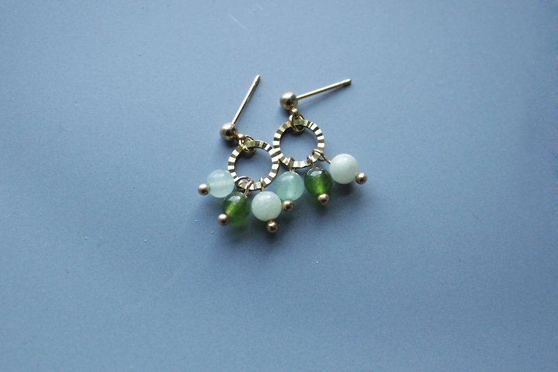 │点点│耳环-绿 - 耳环/耳夹 - 其他金属 绿色