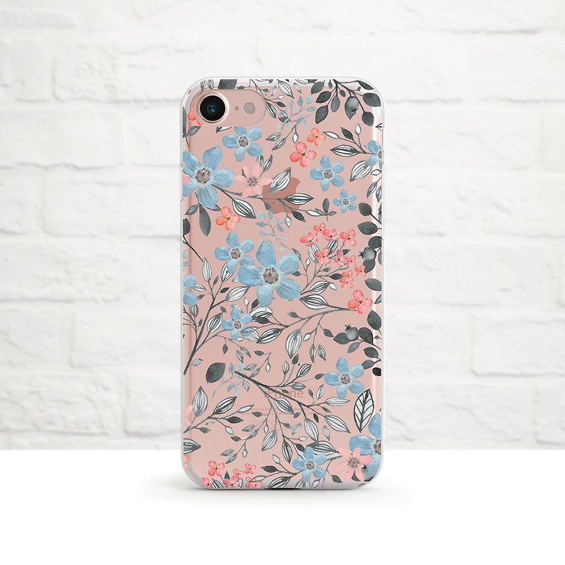小花 -防摔透明软壳- iPhone 7, iPhone 7 plus, iPhone 6, iPhone SE - 手机壳/手机套 - 橡胶 粉红色