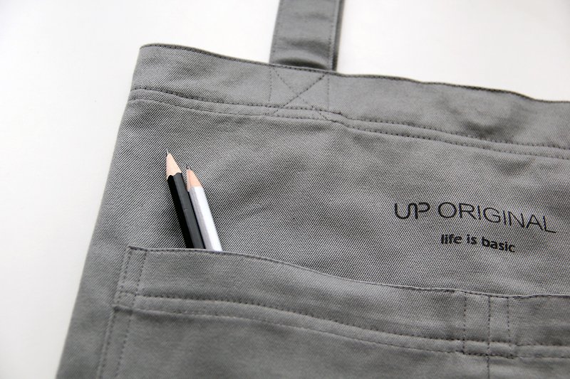 grey classic tote bag 经典单肩包-灰色 - 侧背包/斜挎包 - 棉．麻 灰色