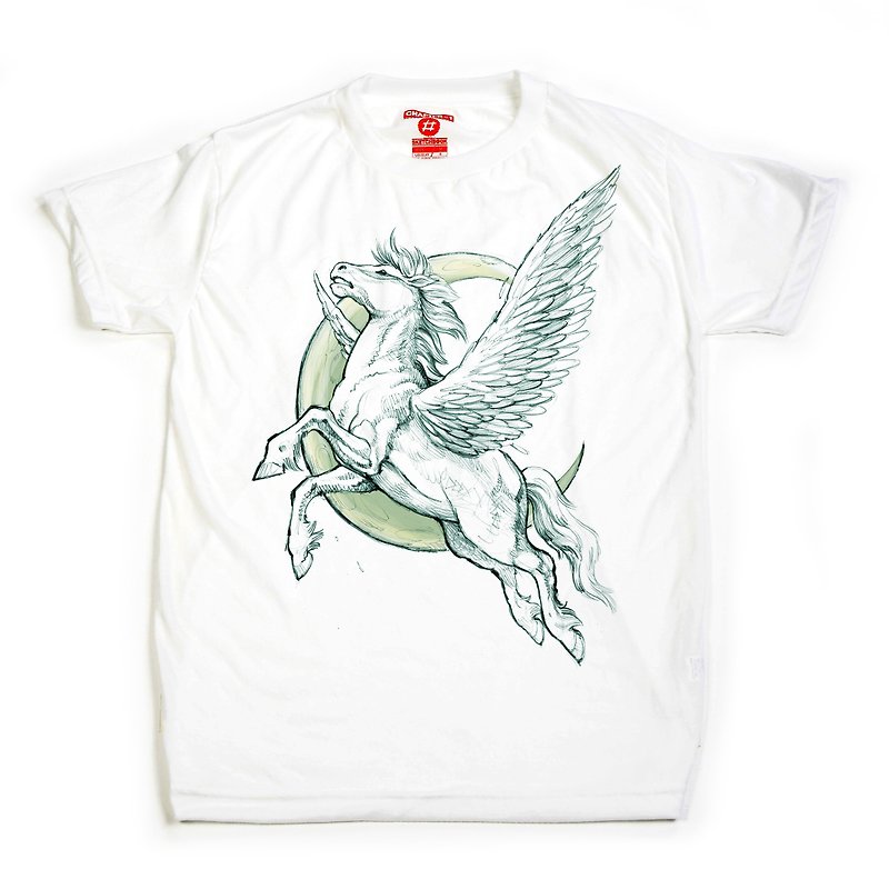Pegasus The fly horse unisex men woman cotton mix Chapter One T-shirt - 男装上衣/T 恤 - 棉．麻 白色
