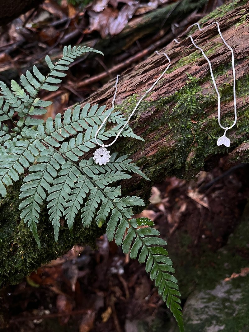 植物系列 罂粟花项链 - 项链 - 纯银 银色