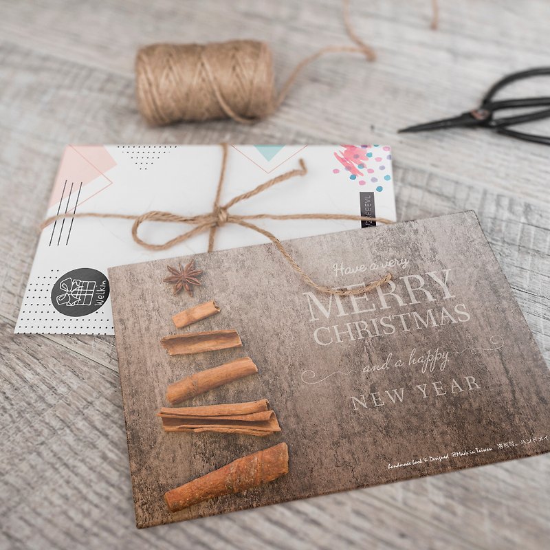 圣诞卡片 情境耶诞树【CM18012】洛可可草莓 WELKIN手创明信片 - 卡片/明信片 - 纸 