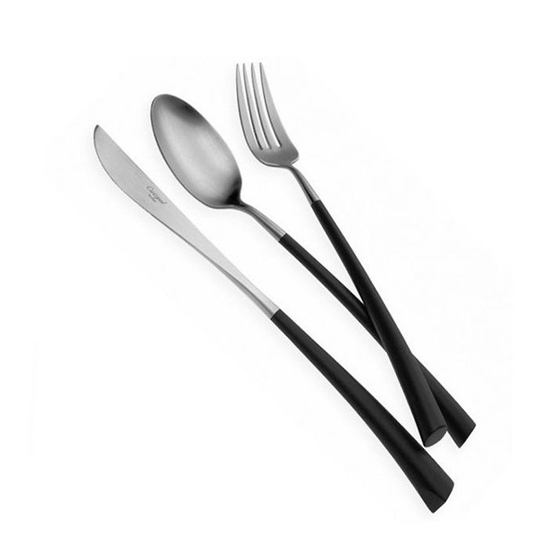 NOOR系列黑银三件组 - 餐刀/叉/匙组合 - 不锈钢 银色