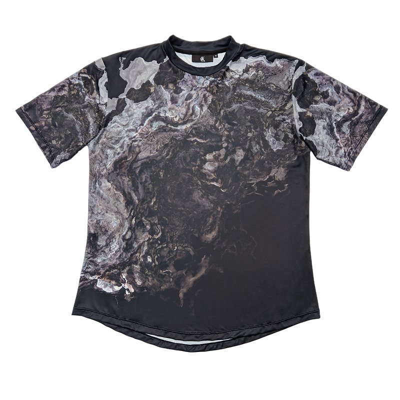 扭曲陨石 机能短袖 A版型 - 男装上衣/T 恤 - 聚酯纤维 黑色