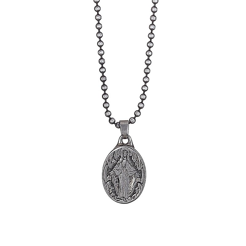 雕花圣母项链 Carved Mother of God Necklace - 项链 - 其他金属 银色