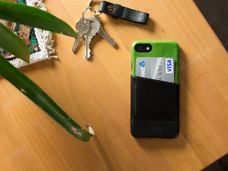 Alto iPhone 8 真皮手机壳背盖 4.7寸 Metro - 莱姆绿/渡鸦黑 - 手机壳/手机套 - 真皮 绿色