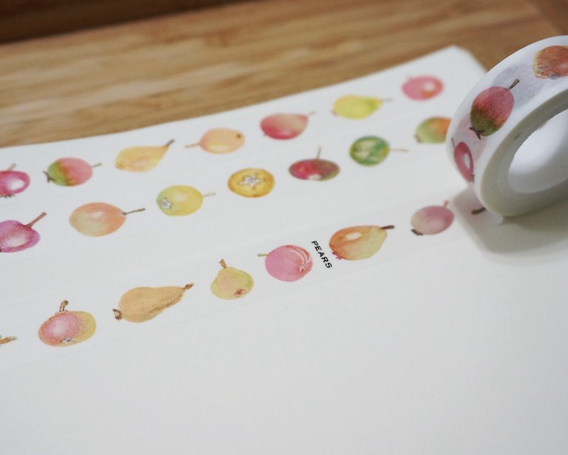 1.5cm 纸胶带 - 水果-PEARS - 纸胶带 - 纸 