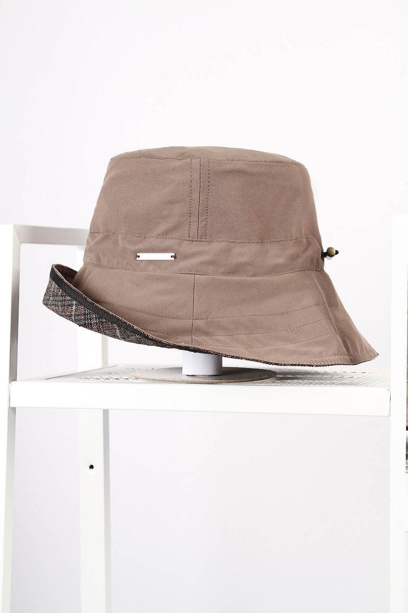反光收纳渔夫帽（加长帽檐） - 帽子 - 聚酯纤维 咖啡色