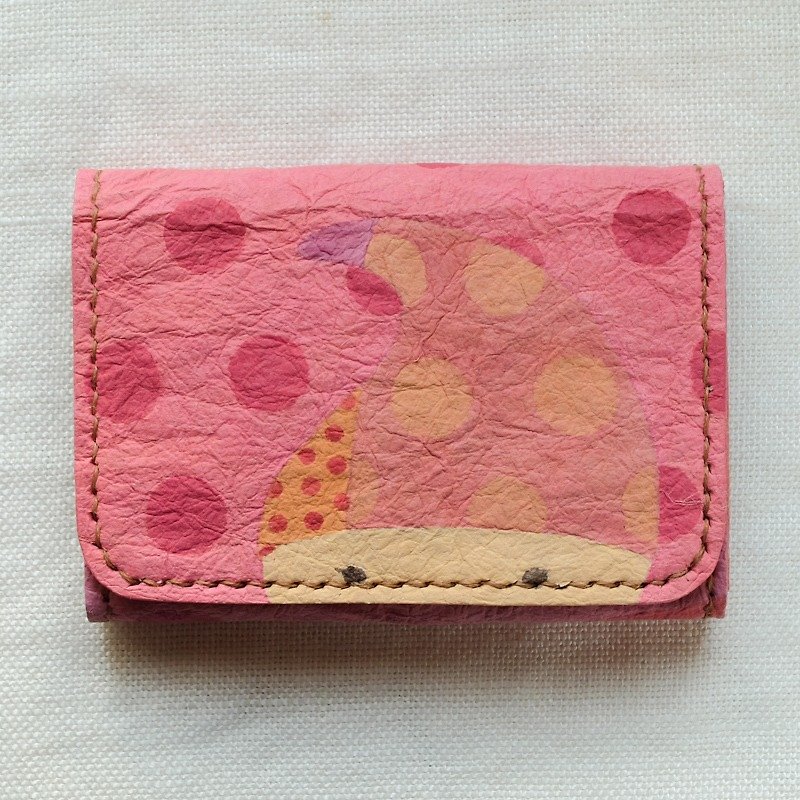 手漉き和紙コインケース＜なみだちゃん＞ - 零钱包 - 纸 粉红色