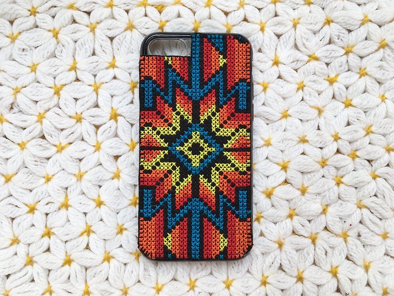 Cross stitch tribal colorful - 手机壳/手机套 - 绣线 多色