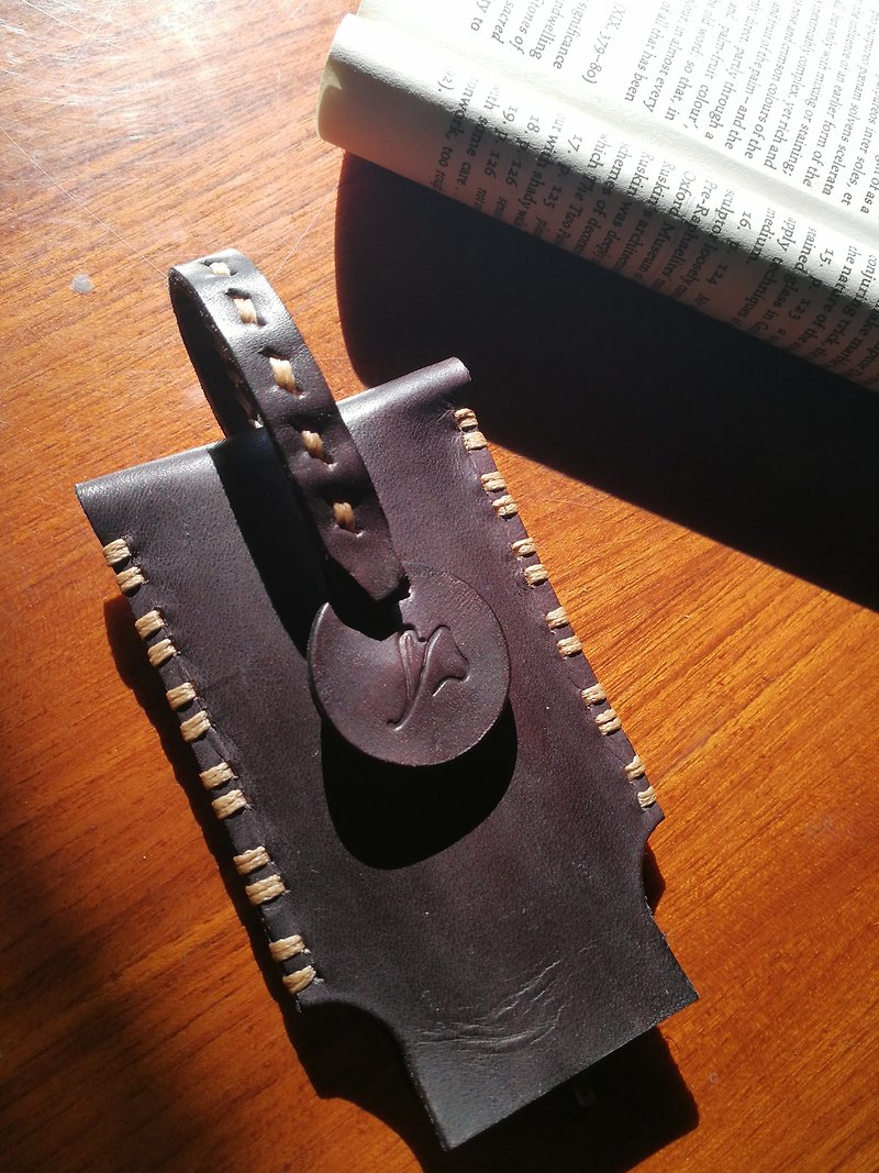 Papacraft  Keycase  #2 Car keycase/ Leather keycase / Handmade keycase/ Leather car key wafer - 钥匙链/钥匙包 - 真皮 咖啡色