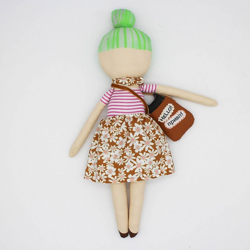 D.I.Y 手作娃娃材料组-Kiwi - 编织/刺绣/羊毛毡/裁缝 - 棉．麻 