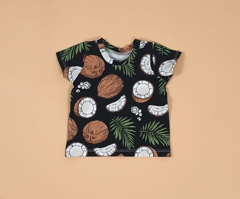 Black Coconuts baby t-shirts, baby boy t-shirt, baby girl t-shirt, baby clothes - 童装上衣 - 棉．麻 多色
