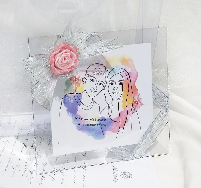 爱的彩虹环 似颜绘 插画订制 定制化情人节礼盒 - 订制画像 - 纸 多色