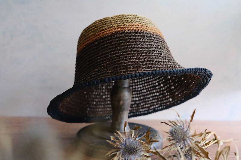 编织渔夫帽-可可 - 帽子 - 其他材质 咖啡色