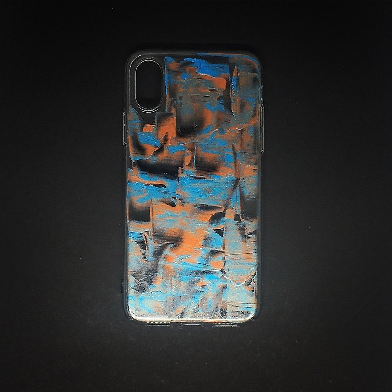 Acrylic 手绘抽象艺术手机壳 | iPhone X/XS |  Warm & Cold - 手机壳/手机套 - 压克力 蓝色