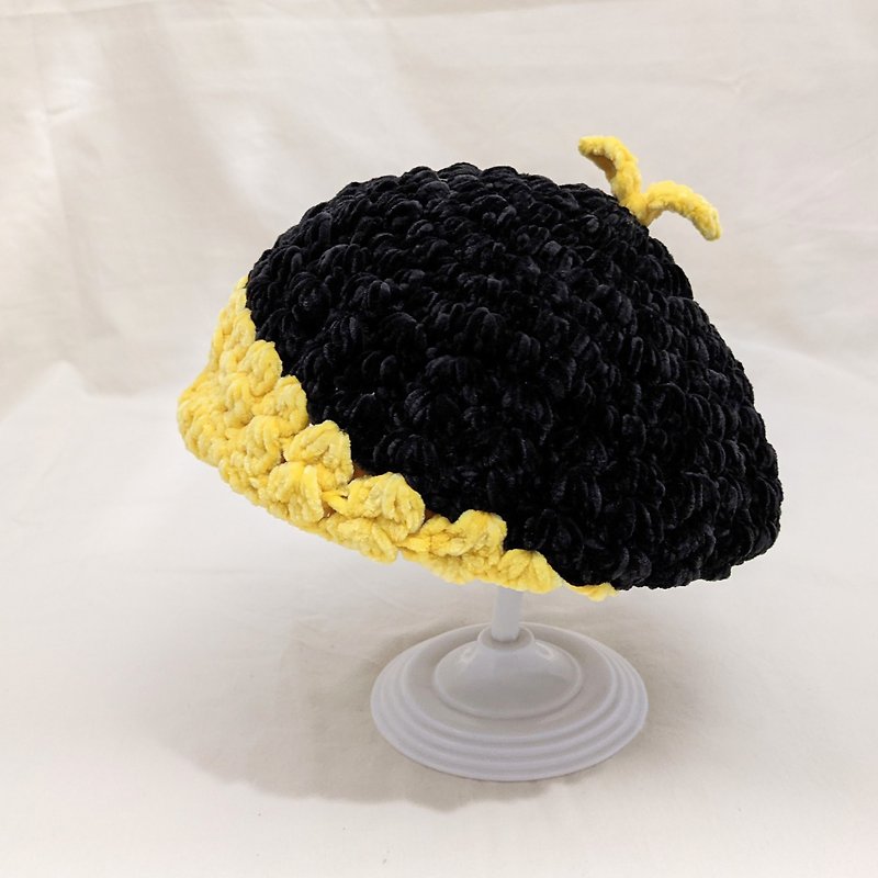 其他材质 帽子 黄色 - 夏特卖|法式优雅|钩针贝雷帽|柔软亲肤款-蜜蜂