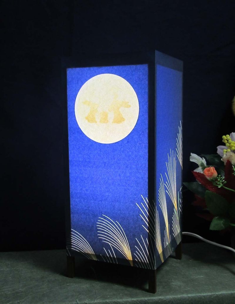 満月ススキが原　中形LED　飾りライトスタンドの醍醐味を!! - 灯具/灯饰 - 纸 蓝色