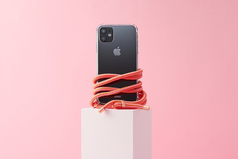Arno 编绳背带透明iPhone手机壳_甜橙橘 - 手机壳/手机套 - 聚酯纤维 橘色