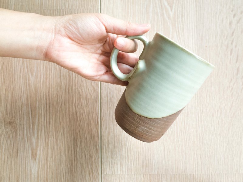 【咖啡杯】陶器・手拉胚・釉烧 - 咖啡杯/马克杯 - 陶 粉红色