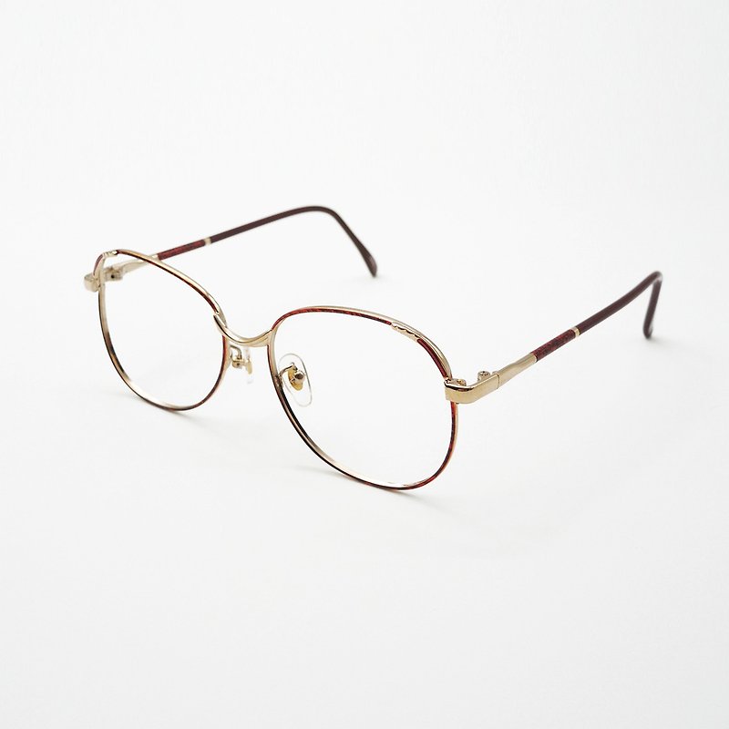 梦露眼镜店 / 日本90年代古董眼镜框 no.A27  vintage - 眼镜/眼镜框 - 贵金属 金色