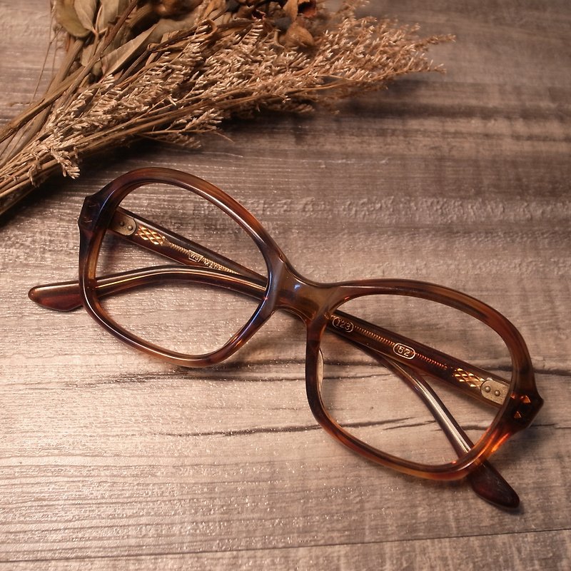 老骨头 德制玳瑁胶镜框B2 vintage - 眼镜/眼镜框 - 塑料 咖啡色