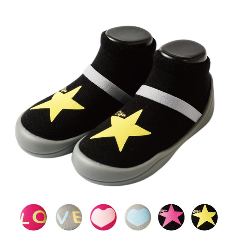 【Feebees】CIPU联名系列_爱心_星星(学步鞋 袜鞋 童鞋 台湾制造) - 童装鞋 - 其他材质 黑色