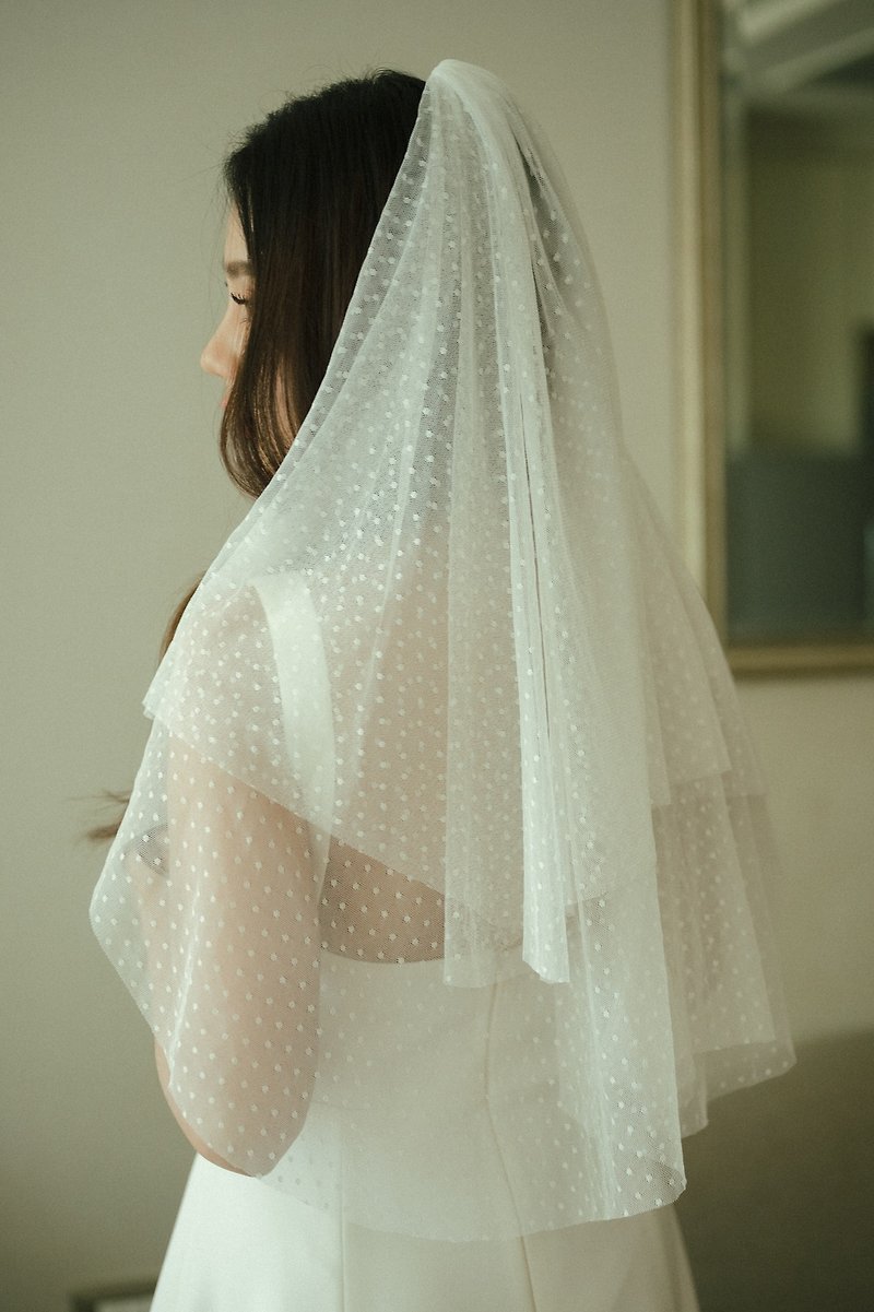 Polkadot Bridal Veil by Klara Love - 发饰 - 其他材质 白色