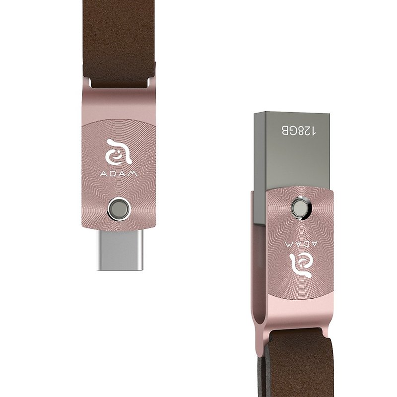 ROMA 128GB USB-C 高速读写旋转随身碟 玫瑰金 - U盘 - 其他金属 粉红色