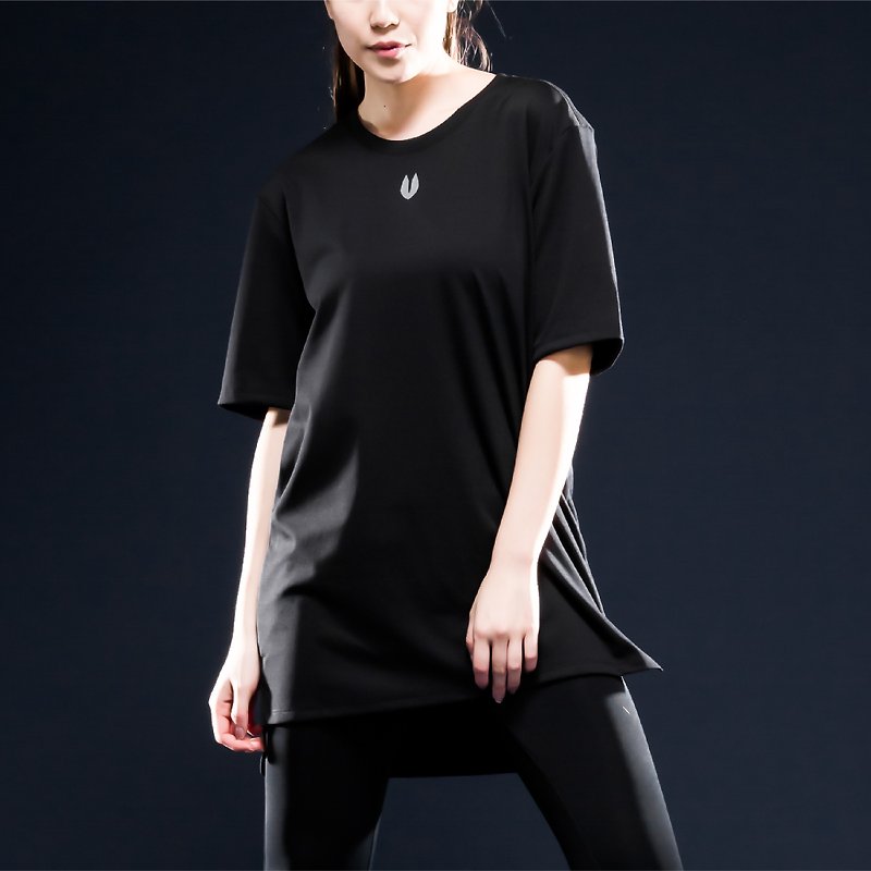 Origin Airness InstaDRY空心瞬干 机能T恤 - 1/3袖 - 黑 - 女装运动衣 - 聚酯纤维 