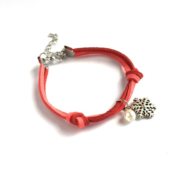 雪花 圣诞节限定 手工制作 手环-红 限量  - 手链/手环 - 其他材质 红色