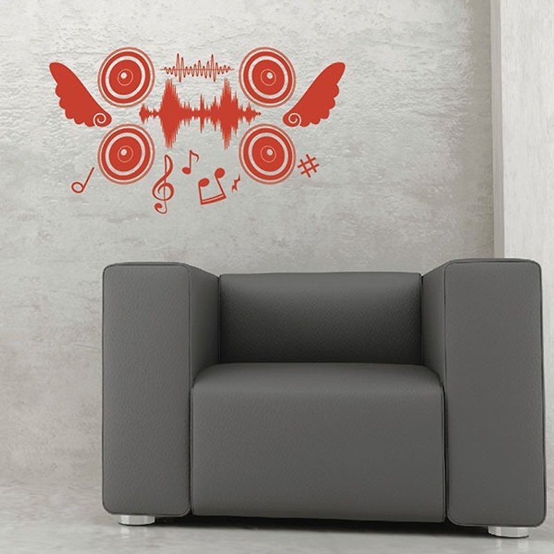 Smart Design 创意无痕壁贴◆音响melody(8色可选) - 墙贴/壁贴 - 纸 红色