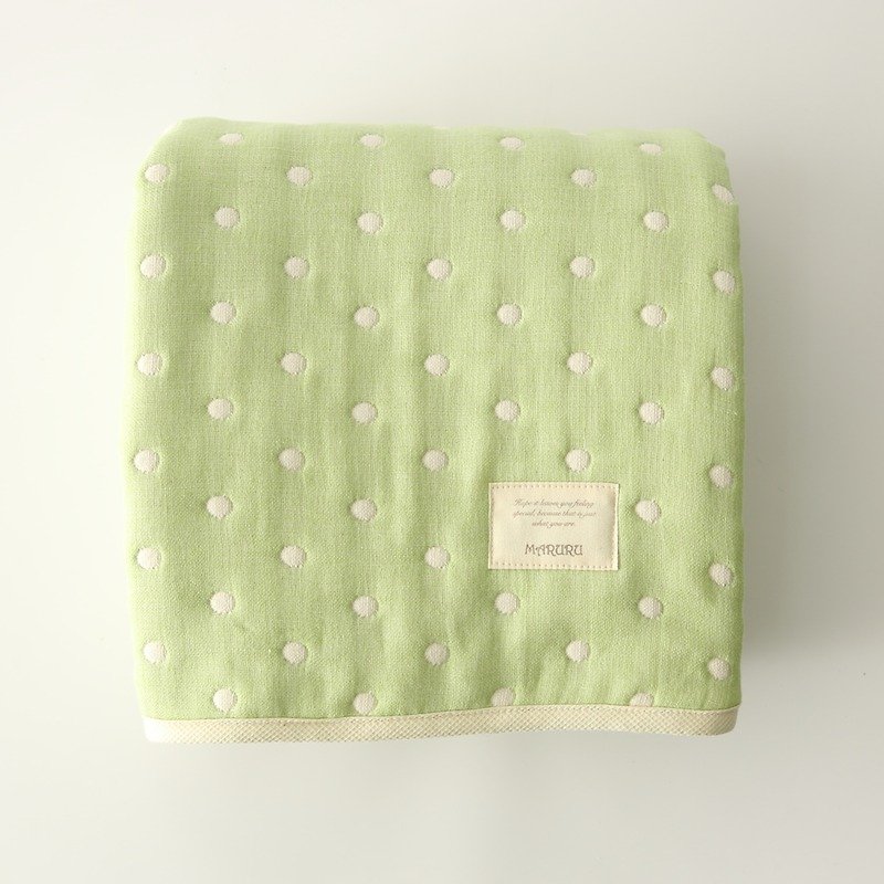 日本制六层纱被 点点绿 L (蓬松厚款) - 婴儿床上用品 - 其他材质 绿色