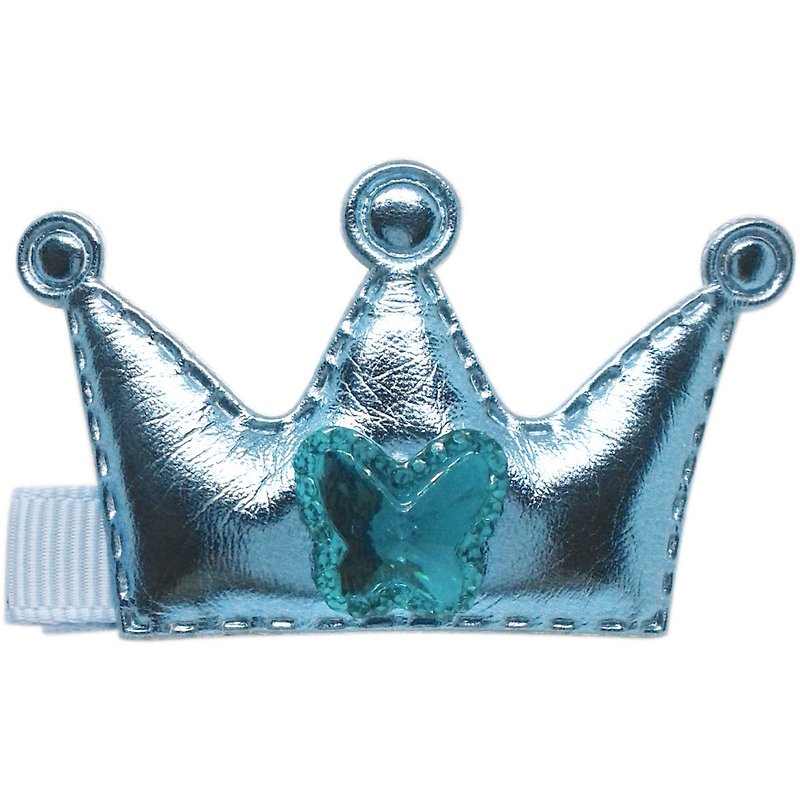 Cutie Bella 皇冠发夹 全包布手工发饰Crown Zircon-Blue - 发饰 - 聚酯纤维 蓝色