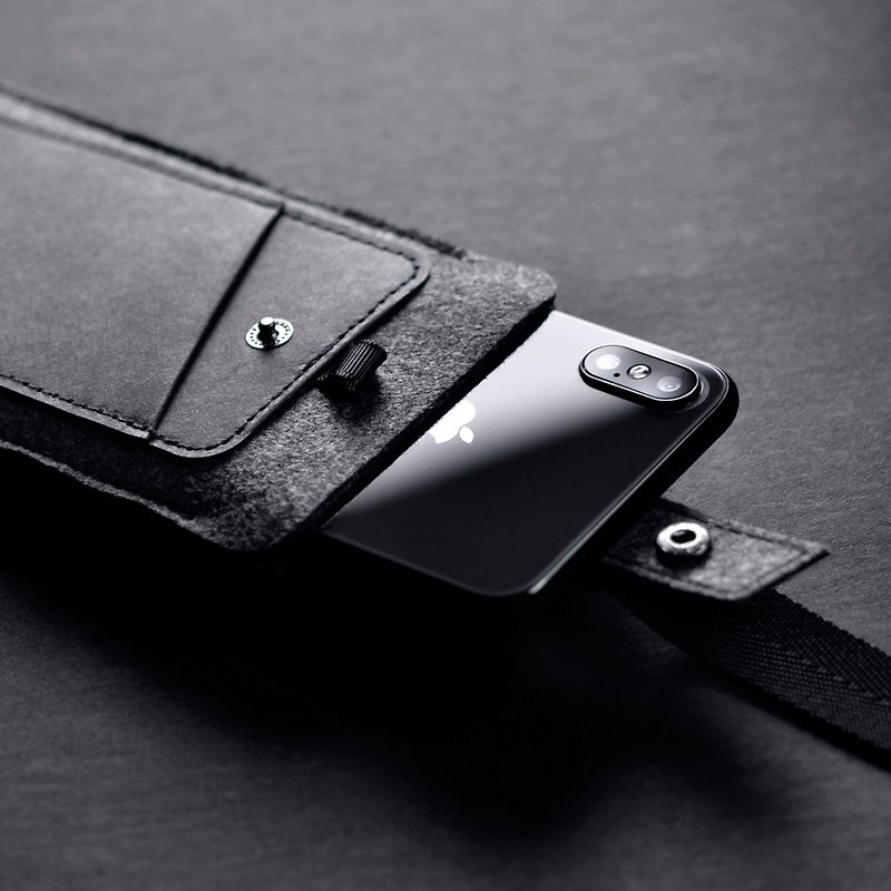 颈挂手机套/标准版(小)极简黑 iPhone 15/14适用 - 手机壳/手机套 - 其他材质 黑色